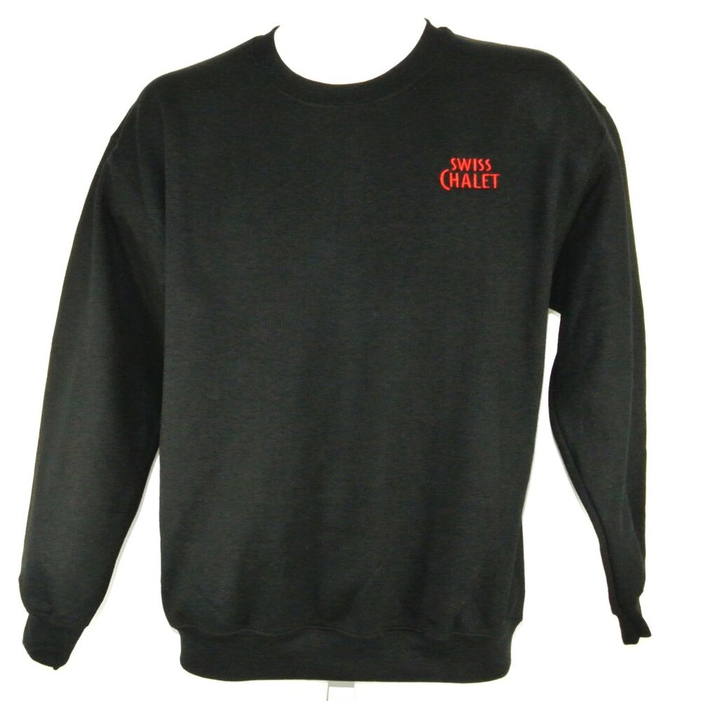 SWISS CHALET Chicken Black Sweatshirt Employee Uniform Shirt Size L NWT - Picture 2 of 9